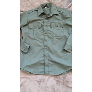 Propper Mens Long Sleeve Shirt sz MR Button Up With Pockets Olive Green